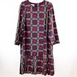 LESLIE FAY | VINTAGE 80s Pleated 3/4 Sleeves Dress